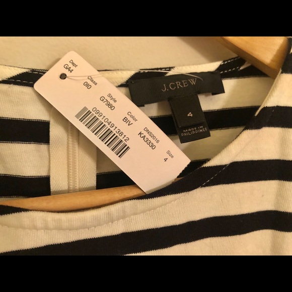 NWT J. Crew Long-sleeve Striped Dress - Picture 3 of 3